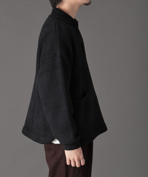 LURAKU（ルラク）の「【LURAKU】Fleece Open Collar Polo Knit / フリースオープンカラーポロニット（ニット/セーター・メンズ・ブラック/カーキ・MEDIUM/LARGE）」の19枚目の写真