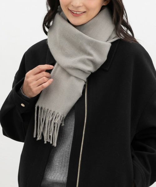 Honeys（ハニーズ）の「【シアバター加工・抗菌防臭・吸湿発熱】無地マフラー（マフラー・レディース・レッド/オレンジ/モカ/ブルー/杢グレー/アイボリー/ブラック・FREE）」の3枚目の写真