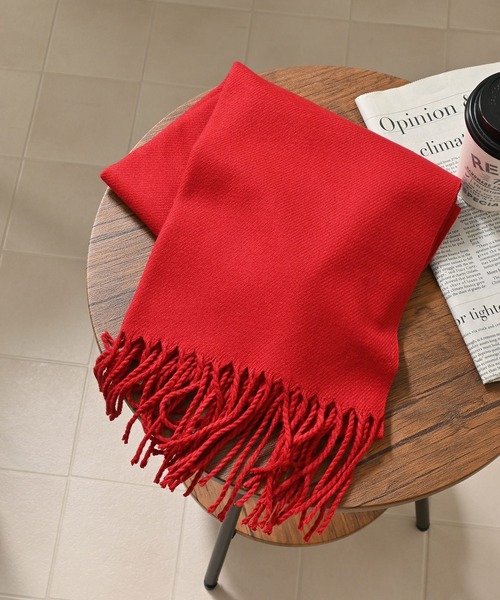 Honeys（ハニーズ）の「【シアバター加工・抗菌防臭・吸湿発熱】無地マフラー（マフラー・レディース・レッド/オレンジ/モカ/ブルー/杢グレー/アイボリー/ブラック・FREE）」の6枚目の写真