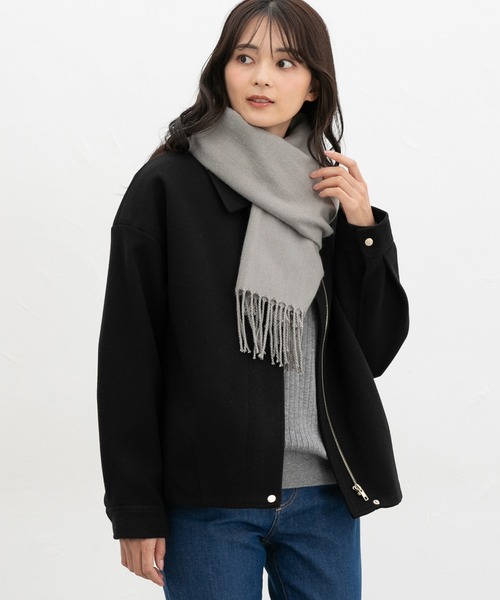 Honeys（ハニーズ）の「【シアバター加工・抗菌防臭・吸湿発熱】無地マフラー（マフラー・レディース・レッド/オレンジ/モカ/ブルー/杢グレー/アイボリー/ブラック・FREE）」の11枚目の写真