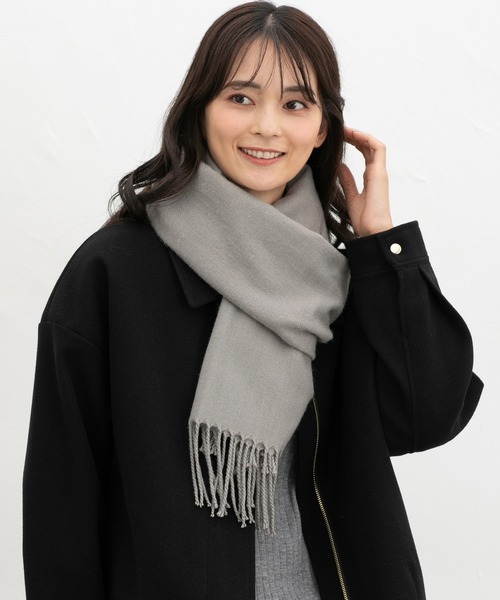 Honeys（ハニーズ）の「【シアバター加工・抗菌防臭・吸湿発熱】無地マフラー（マフラー・レディース・レッド/オレンジ/モカ/ブルー/杢グレー/アイボリー/ブラック・FREE）」の12枚目の写真