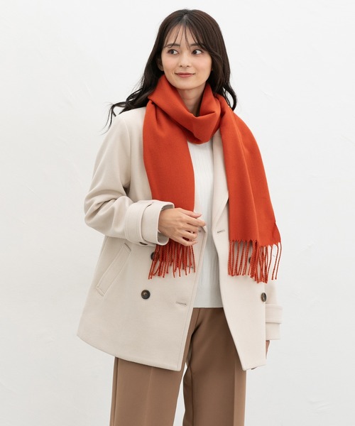 Honeys（ハニーズ）の「【シアバター加工・抗菌防臭・吸湿発熱】無地マフラー（マフラー・レディース・レッド/オレンジ/モカ/ブルー/杢グレー/アイボリー/ブラック・FREE）」の14枚目の写真