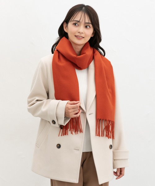 Honeys（ハニーズ）の「【シアバター加工・抗菌防臭・吸湿発熱】無地マフラー（マフラー・レディース・レッド/オレンジ/モカ/ブルー/杢グレー/アイボリー/ブラック・FREE）」の15枚目の写真