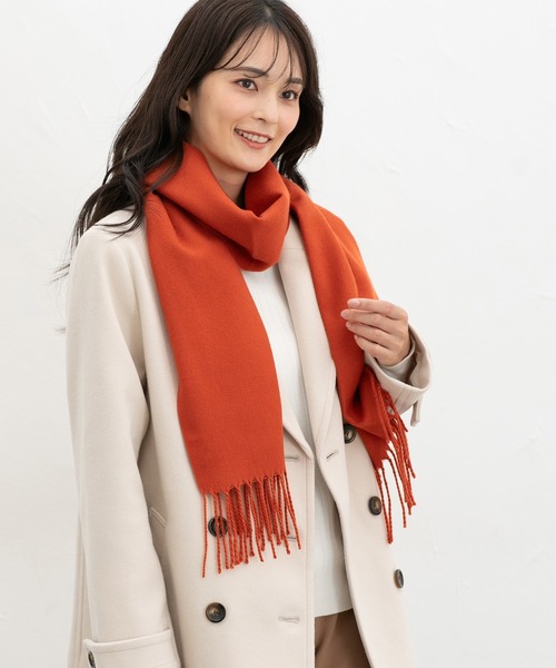 Honeys（ハニーズ）の「【シアバター加工・抗菌防臭・吸湿発熱】無地マフラー（マフラー・レディース・レッド/オレンジ/モカ/ブルー/杢グレー/アイボリー/ブラック・FREE）」の16枚目の写真