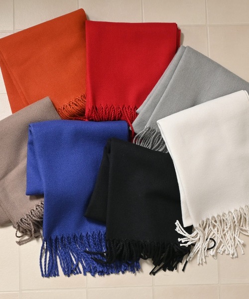 Honeys（ハニーズ）の「【シアバター加工・抗菌防臭・吸湿発熱】無地マフラー（マフラー・レディース・レッド/オレンジ/モカ/ブルー/杢グレー/アイボリー/ブラック・FREE）」の18枚目の写真