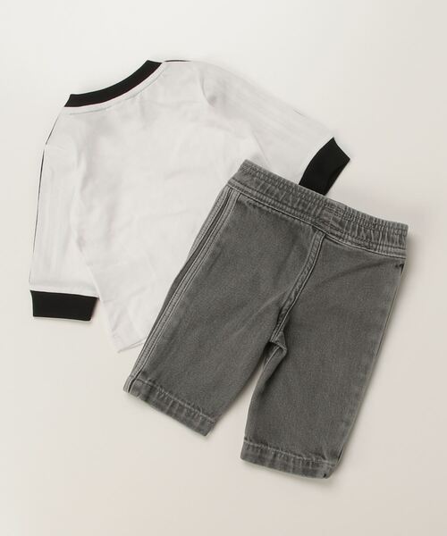 adidas(アディダス)の「デニム 長袖Tシャツ セットアップ キッズ / アディダスオリジナルス adidas Originals(Tシャツ/カットソー・キッズ・ホワイト・90/80/70/60/100)」の5枚目の写真