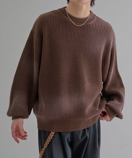 セール】アブストラクトフェード畔編みニット（ニット/セーター