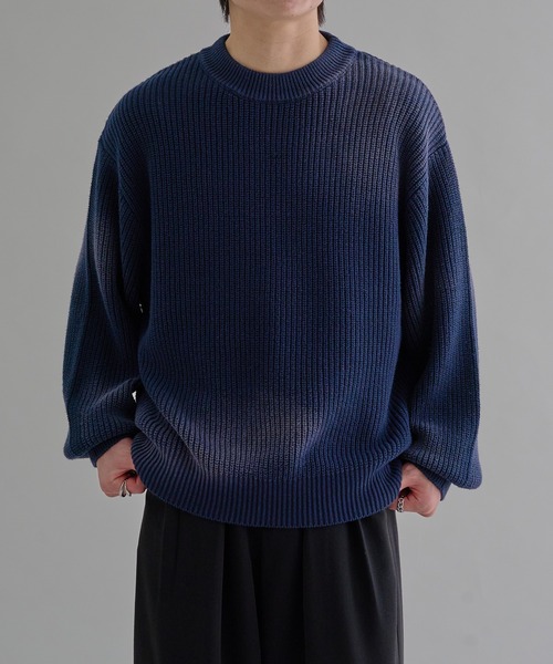 セール】アブストラクトフェード畔編みニット（ニット/セーター