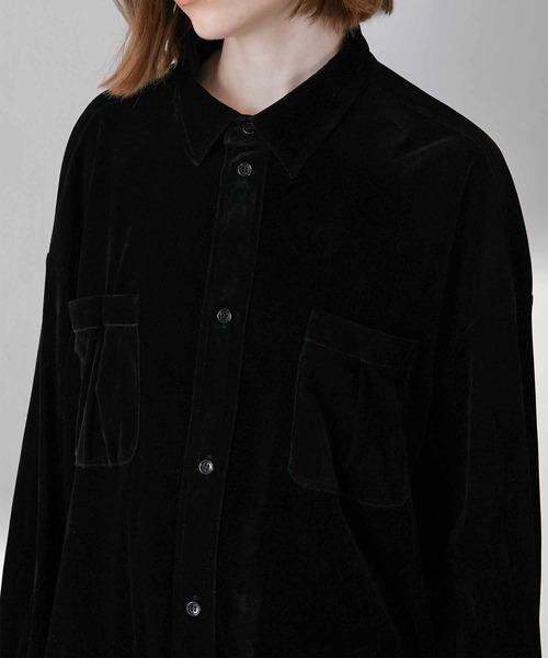 LA PEAU DE GEM】velour shirt/ベロアシャツ（シャツ/ブラウス
