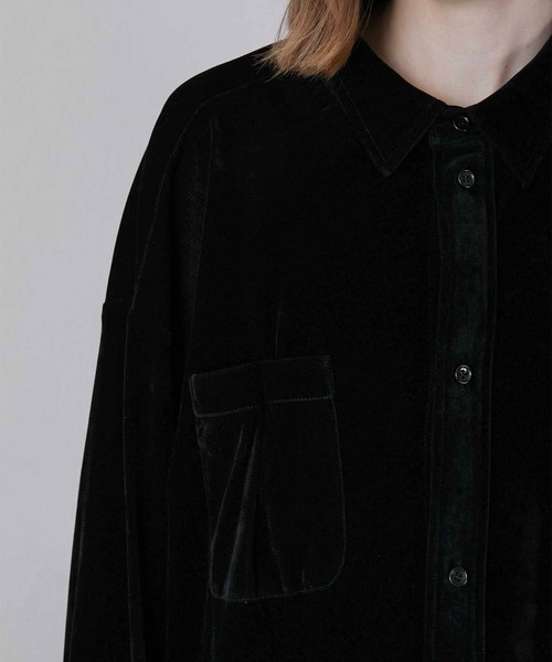 LA PEAU DE GEM】velour shirt/ベロアシャツ（シャツ/ブラウス
