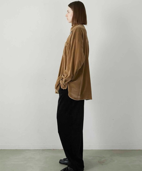 LA PEAU DE GEM】velour shirt/ベロアシャツ（シャツ/ブラウス