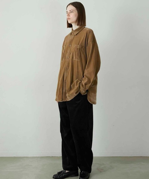 LA PEAU DE GEM（ラポドゥジェム）の「【LA PEAU DE GEM】velour shirt/ベロアシャツ（シャツ/ブラウス・レディース・ブラック・FREE）」の10枚目の写真