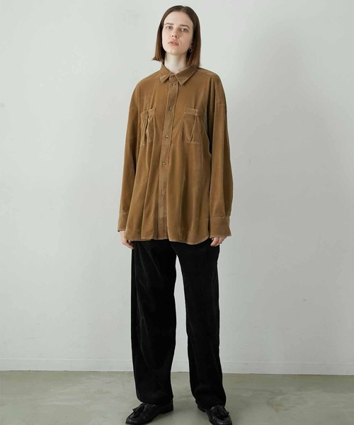 LA PEAU DE GEM】velour shirt/ベロアシャツ（シャツ/ブラウス