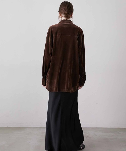 LA PEAU DE GEM】velour shirt/ベロアシャツ（シャツ/ブラウス）｜LA