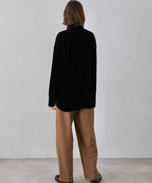 LA PEAU DE GEM ベロア シャツ シアー 茶 ブラウン 完売