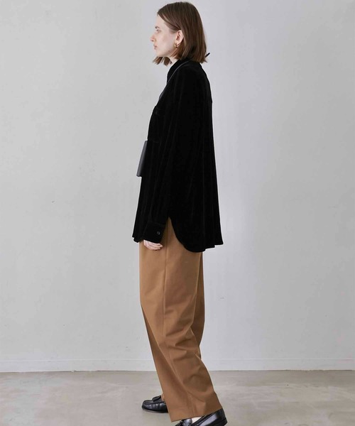 LA PEAU DE GEM（ラポドゥジェム）の「【LA PEAU DE GEM】velour shirt/ベロアシャツ（シャツ/ブラウス・レディース・ブラック・FREE）」の3枚目の写真