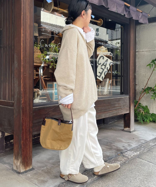 JOURNAL STANDARD LUXE(ジャーナルスタンダード ラックス)の「ウールMIXワッフル ハーフZip-プルオーバー(ニット/セーター・レディース・ベージュ/マスタード・FREE)」の3枚目の写真