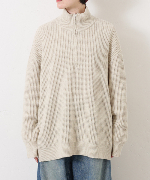 JOURNAL STANDARD LUXE(ジャーナルスタンダード ラックス)の「ウールMIXワッフル ハーフZip-プルオーバー(ニット/セーター・レディース・ベージュ/マスタード・FREE)」の14枚目の写真