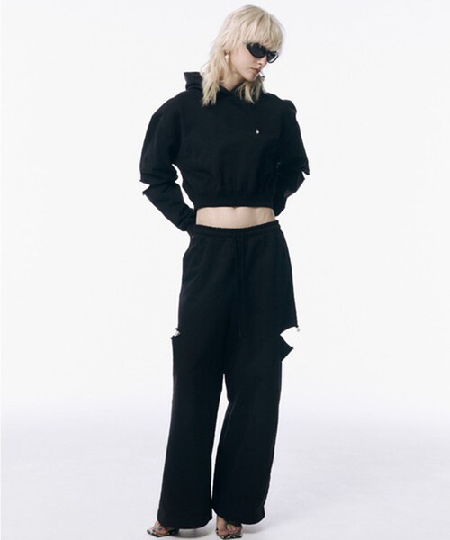 JOSEMOON/ジョゼムーン】SLIT SHORT HOODIE/スリットショート