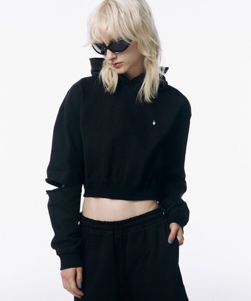 JOSEMOON/ジョゼムーン】SLIT SHORT HOODIE/スリットショート