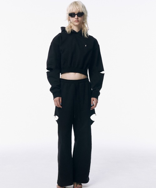 JOSEMOON/ジョゼムーン】SLIT SHORT HOODIE/スリットショート