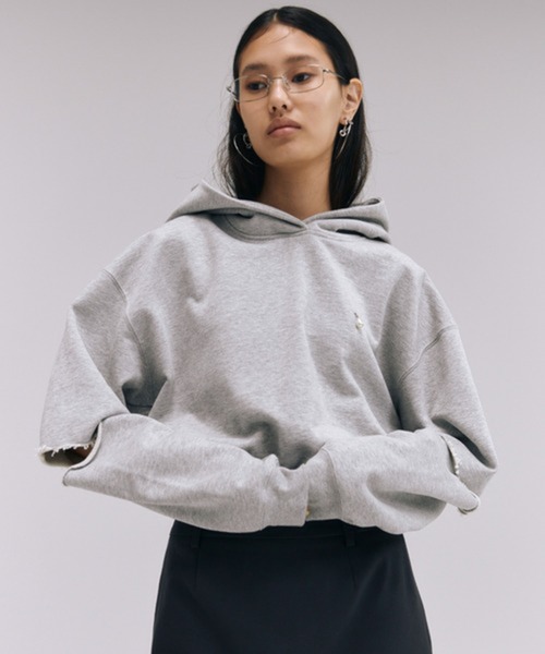 JOSEMOON/ジョゼムーン】SLIT SHORT HOODIE/スリットショート