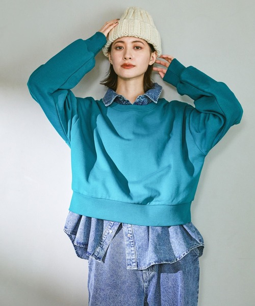 LAKOLE(ラコレ)の「ヘビーウェイトスウェット / 598896(スウェット・レディース・レッド/イエロー/ターコイズブルー/杢グレー/ネイビー・MEDIUM/LARGE)」の3枚目の写真