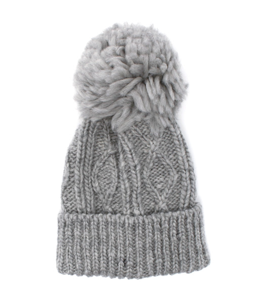 URBAN RESEARCH(アーバンリサーチ)の「UR jujube ポンポンニットキャップ(ニットキャップ/ビーニー・レディース・ブラック/ブルー系その他/ライトグレー・FREE)」の3枚目の写真
