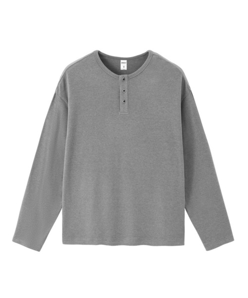 CORPUS TOKYO（コーパス トーキョー）の「オーバー フライス ヘンリーネック ロンT（Tシャツ/カットソー・メンズ・グレー/アイボリー/ブラック・1/2/3）」の8枚目の写真