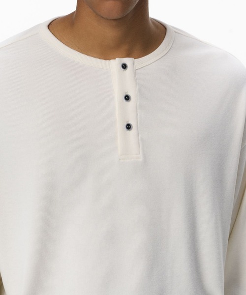 CORPUS TOKYO（コーパス トーキョー）の「オーバー フライス ヘンリーネック ロンT（Tシャツ/カットソー・メンズ・グレー/アイボリー/ブラック・1/2/3）」の10枚目の写真