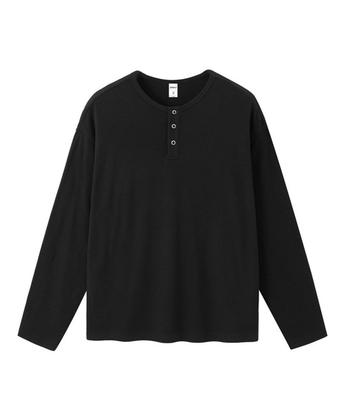 CORPUS TOKYO（コーパス トーキョー）の「オーバー フライス ヘンリーネック ロンT（Tシャツ/カットソー・メンズ・グレー/アイボリー/ブラック・1/2/3）」の6枚目の写真