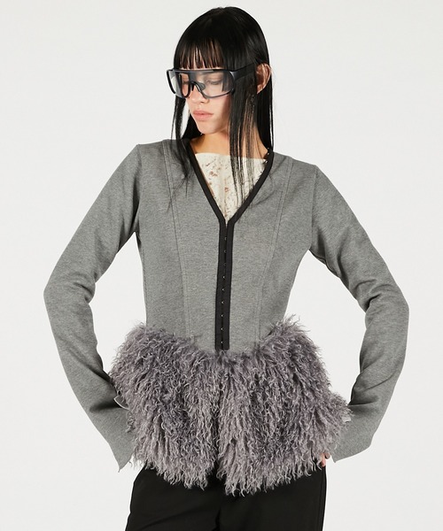 PRANK PROJECT（プランクプロジェクト）の「ファーヘムフックアイトップ / Far Hem Hook Eye Top（その他トップス・レディース・グレー/ブラック/アイボリー・FREE）」の13枚目の写真