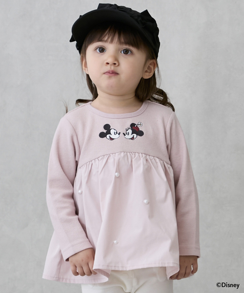 セール】【Disney】【リンク】ドッキング長袖チュニック（Tシャツ