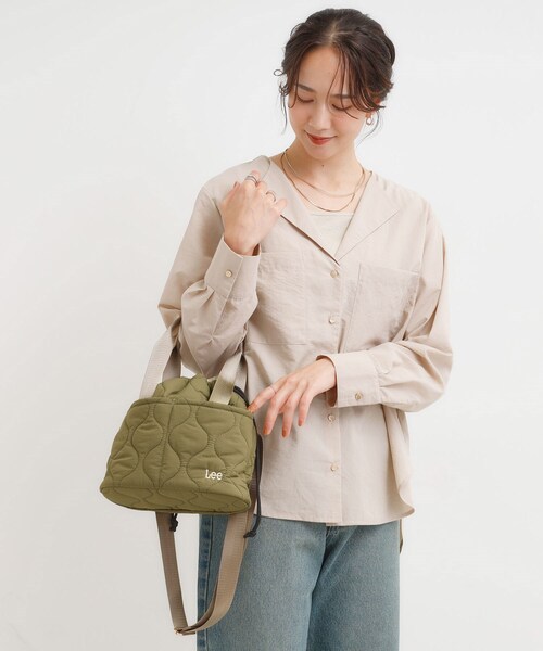 Lee(リー)の「【Lee別注】巾着ショルダーバッグ(ショルダーバッグ・レディース・ナチュラル/アイボリー系7/ブラック/カーキ/ピンク系9・00)」の8枚目の写真