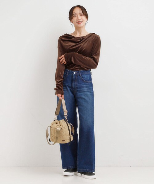 Lee(リー)の「【Lee別注】巾着ショルダーバッグ(ショルダーバッグ・レディース・ナチュラル/アイボリー系7/ブラック/カーキ/ピンク系9・00)」の10枚目の写真