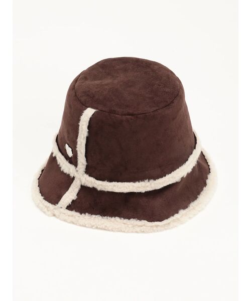 EMODA（エモダ）の「フェイクシャーリングバケットハット（ハット・レディース・ブラウン/ブラック・FREE）」の4枚目の写真