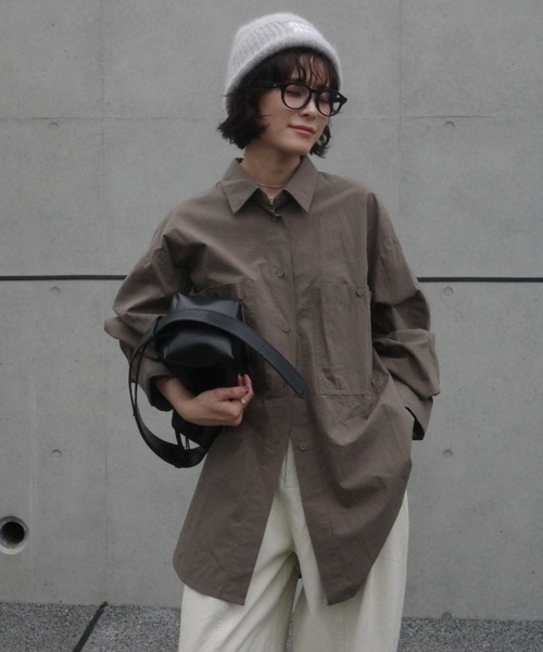 KUREN（クレン）の「オーバーサイズシャツ（シャツ/ブラウス・レディース・ブラウン/ピンク・FREE）」の21枚目の写真