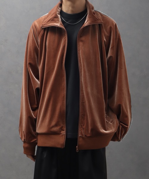 Art re A select ベロア トラックジャケット ジャージ セール】モードサイドライン ベロアトラックジャケット（ブルゾン