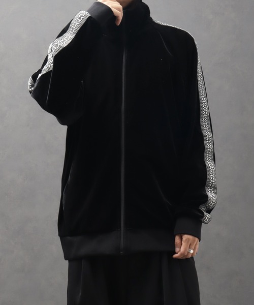 セール】モードサイドライン ベロアトラックジャケット（ブルゾン