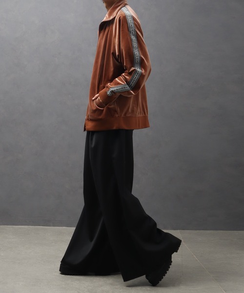 セール】モードサイドライン ベロアトラックジャケット（ブルゾン