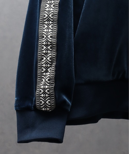 セール】モードサイドライン ベロアトラックジャケット（ブルゾン