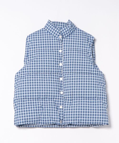 urge:(アージコロン )の「【URGE:】チェックダウンベスト(ダウンベスト・レディース・ブルー・SMALL/MEDIUM/LARGE)」の7枚目の写真