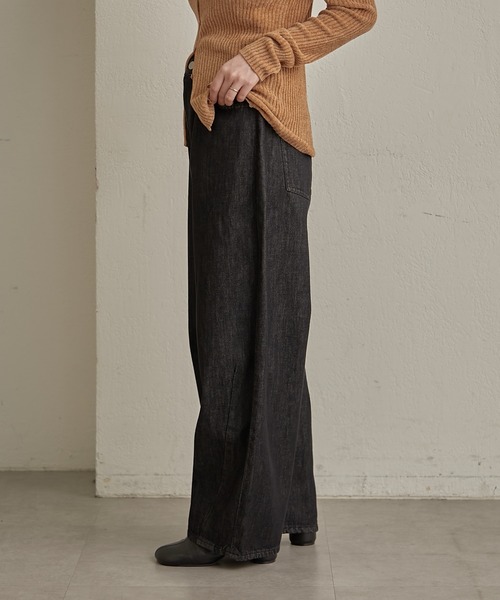 Omekashi（オメカシ）の「カーブデニム（デニムパンツ・レディース・インディゴブルー/ブラック・マルチサイズ）」の6枚目の写真