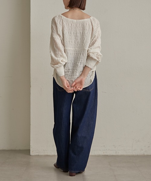 Omekashi（オメカシ）の「カーブデニム（デニムパンツ・レディース・インディゴブルー/ブラック・マルチサイズ）」の16枚目の写真