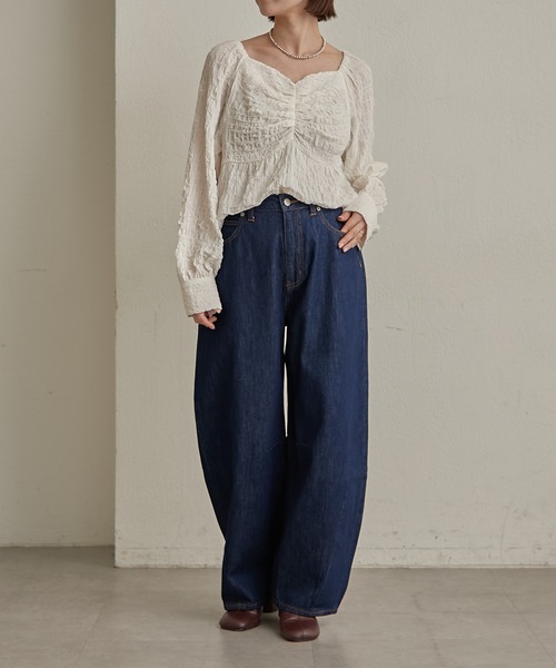 Omekashi（オメカシ）の「カーブデニム（デニムパンツ・レディース・インディゴブルー/ブラック・マルチサイズ）」の22枚目の写真