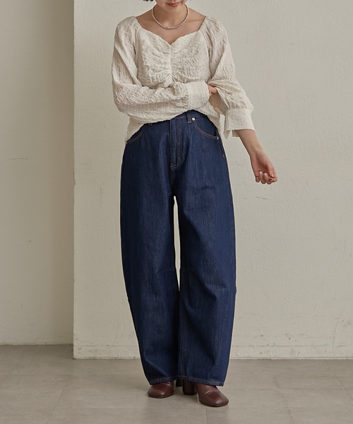 Omekashi（オメカシ）の「カーブデニム（デニムパンツ・レディース・インディゴブルー/ブラック・マルチサイズ）」の20枚目の写真