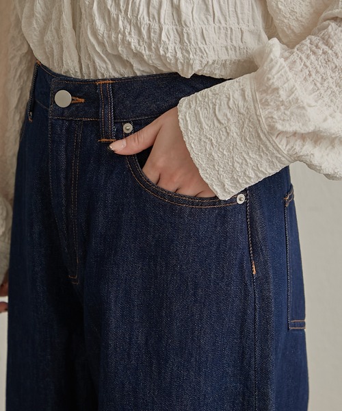 Omekashi（オメカシ）の「カーブデニム（デニムパンツ・レディース・インディゴブルー/ブラック・マルチサイズ）」の10枚目の写真