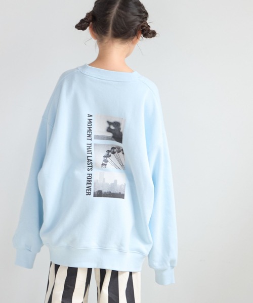 LOWRYS FARM（ローリーズファーム）の「フォトウラケプルオーバー　601899（スウェット・キッズ・ブラック/アイボリー/ブルー・130cm/110cm/150cm）」の20枚目の写真