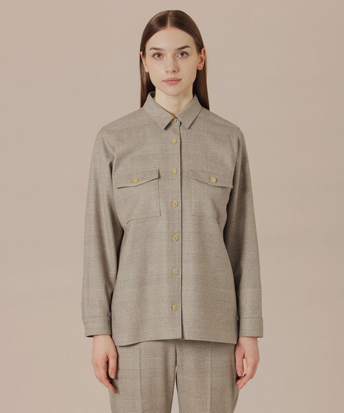 MACKINTOSH LONDON（マッキントッシュ ロンドン）の「ウールサキソニーシャツ（シャツ/ブラウス・レディース・ベージュ系その他/グレー系その他・38）」の5枚目の写真