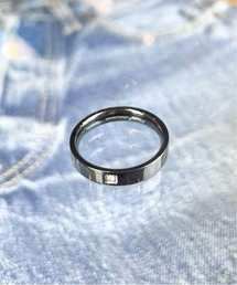 ARCHIVER（アーカイバ）の「【RES】【サージカルステンレス316L】金属アレルギー対応4ミリ平打ちダイヤモンドセットアップリング（リング）」